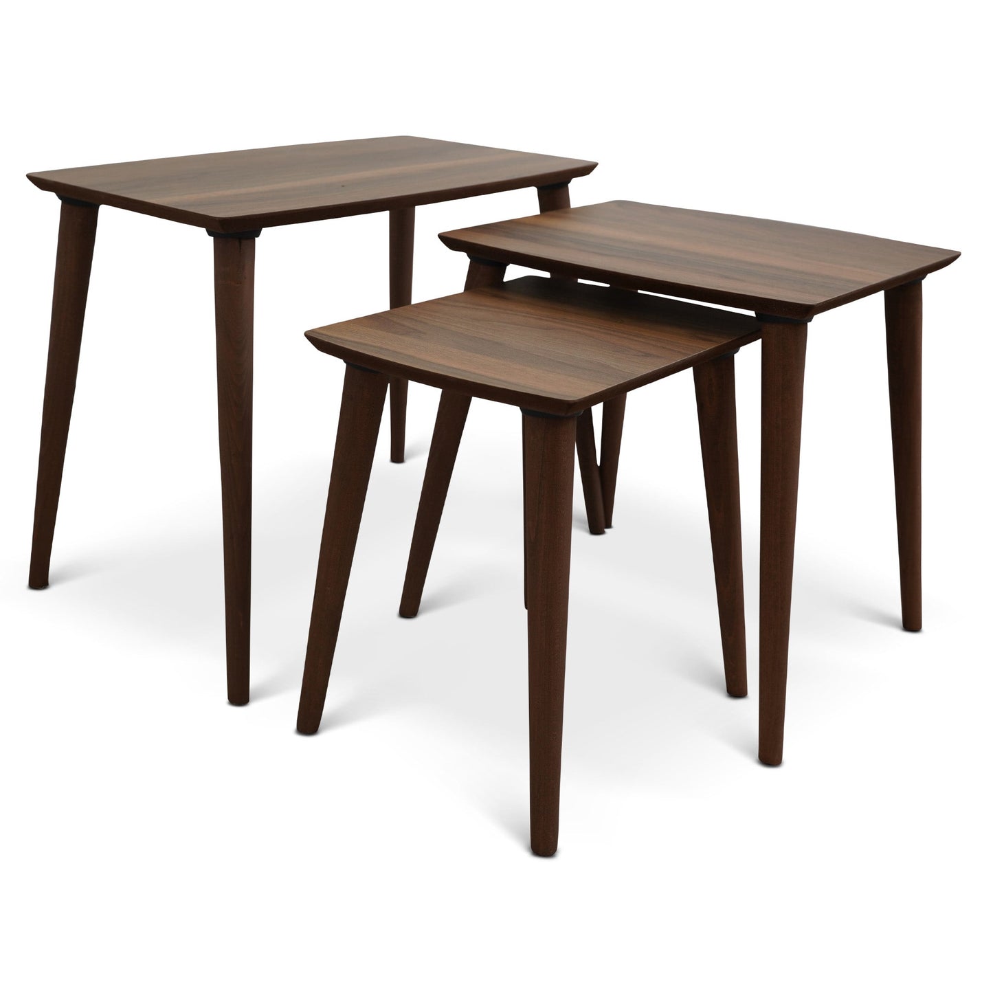 Ronald Nesting Accent Tables In Walnut (Set Of 3)