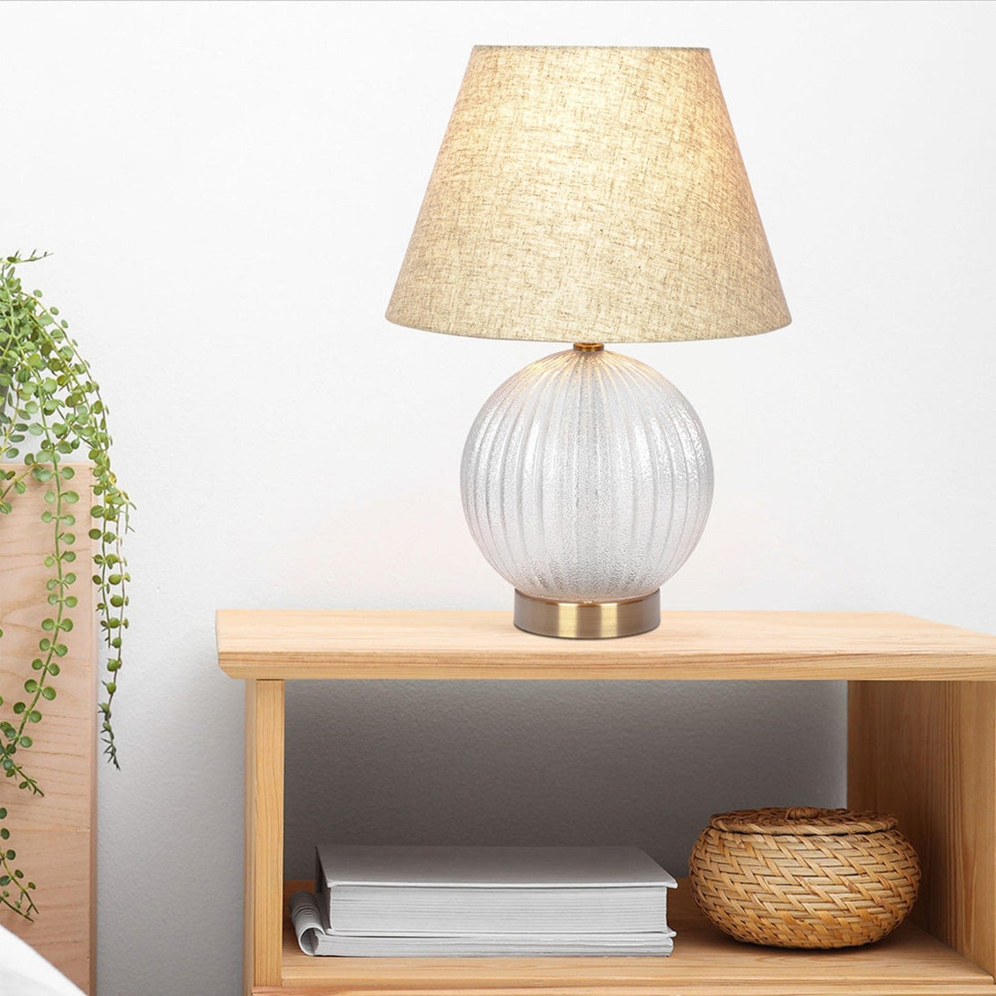 Serenity Round Ribbed Glass Lamp