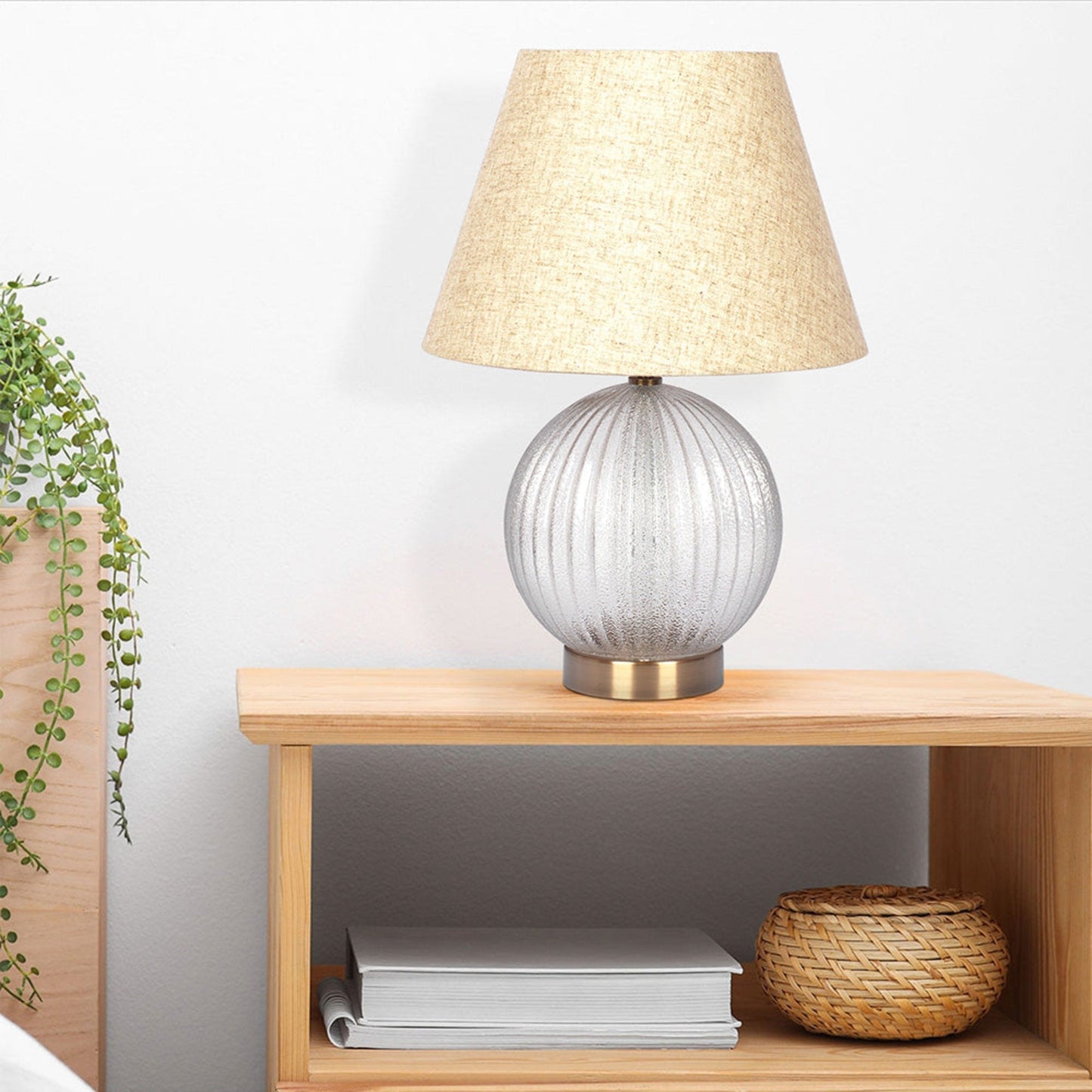 Serenity Round Ribbed Glass Lamp