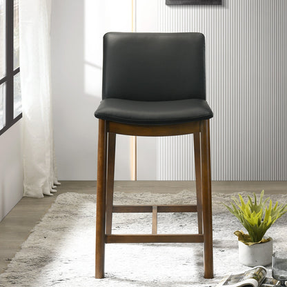 Shannon Counter Chair In Black Vegan Leather