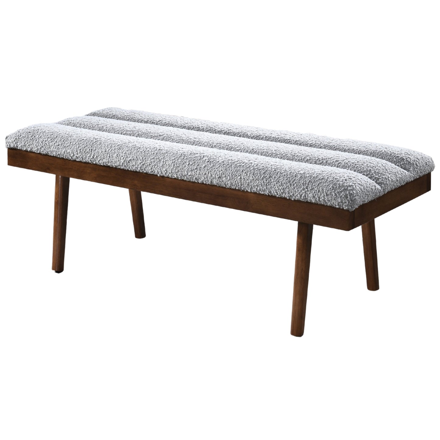 Troni Light Grey Boucle Bench