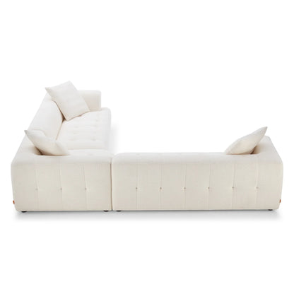 Wodo Modern Ivory Boucle Corner Sectional