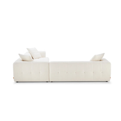 Wodo Modern Ivory Boucle Corner Sectional