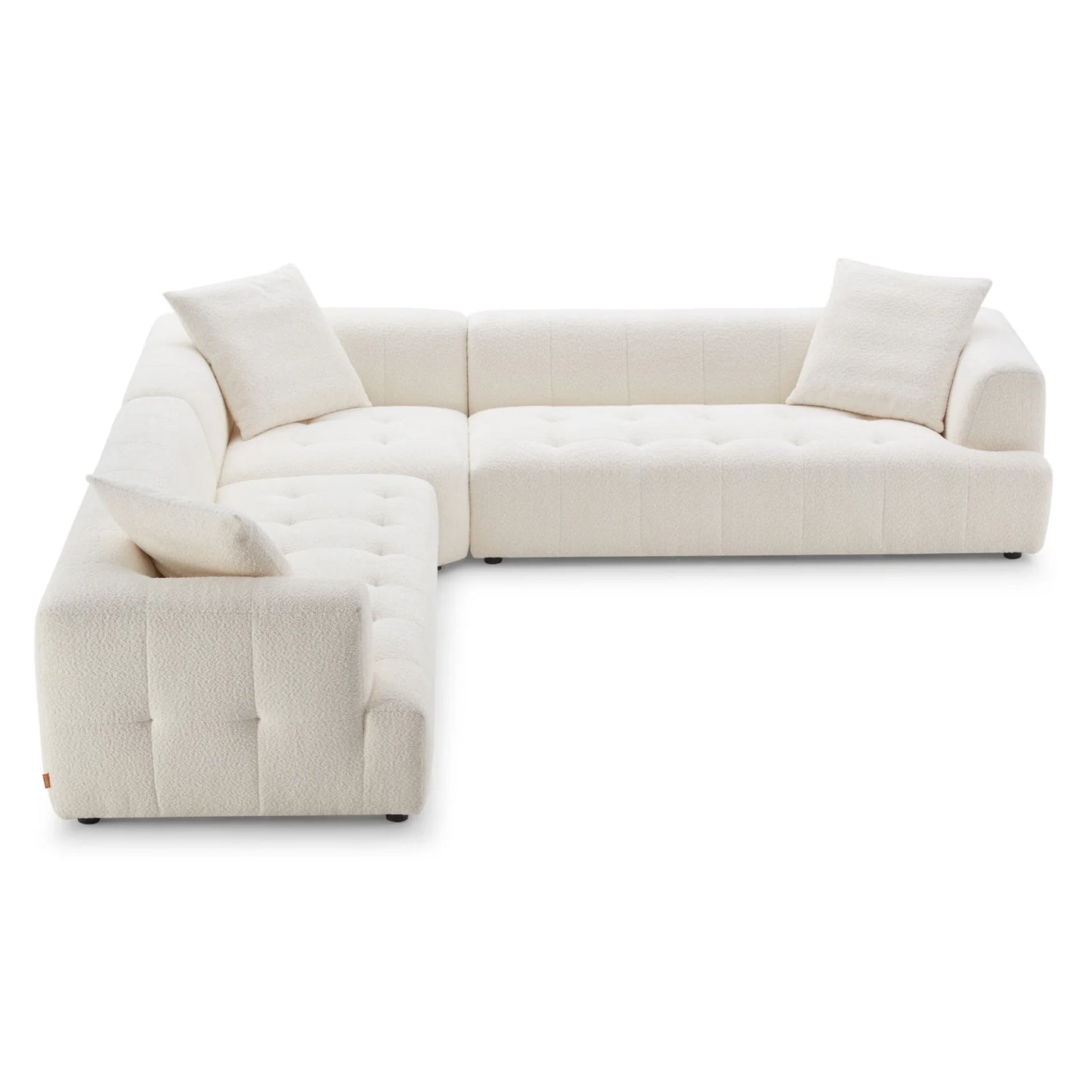 Wodo Modern Ivory Boucle Corner Sectional