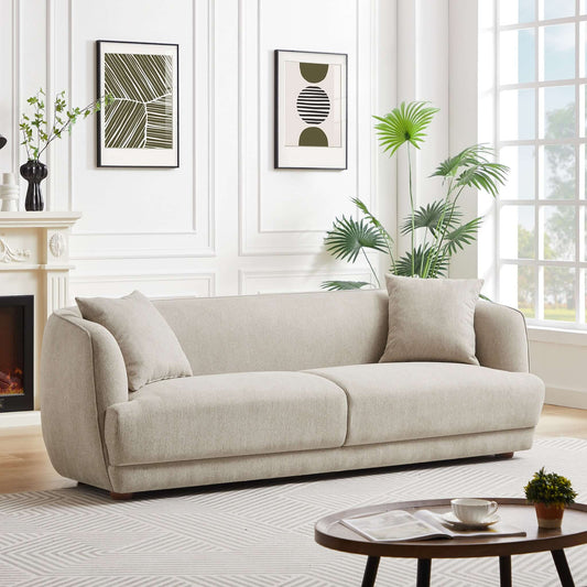 Larisa Modern Linen Sofa - Cream