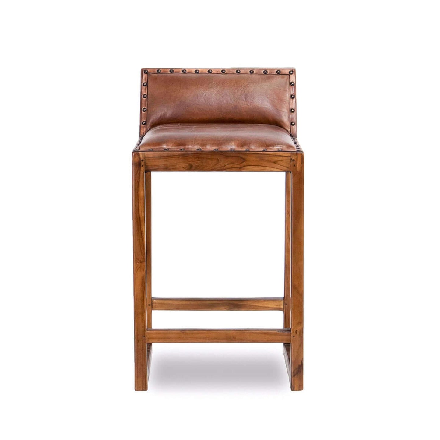 Gavin Solid Wood Genuine Leather Counter Stool