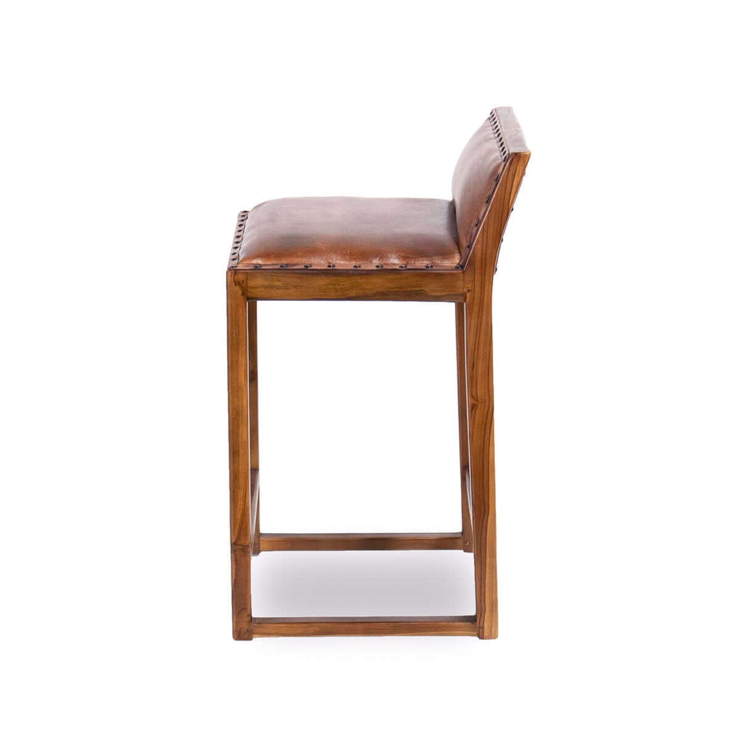 Gavin Solid Wood Genuine Leather Counter Stool