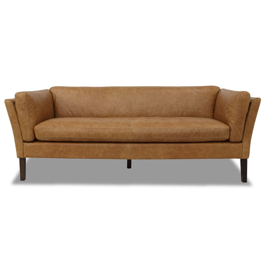 York Waxy Tan Leather Sofa