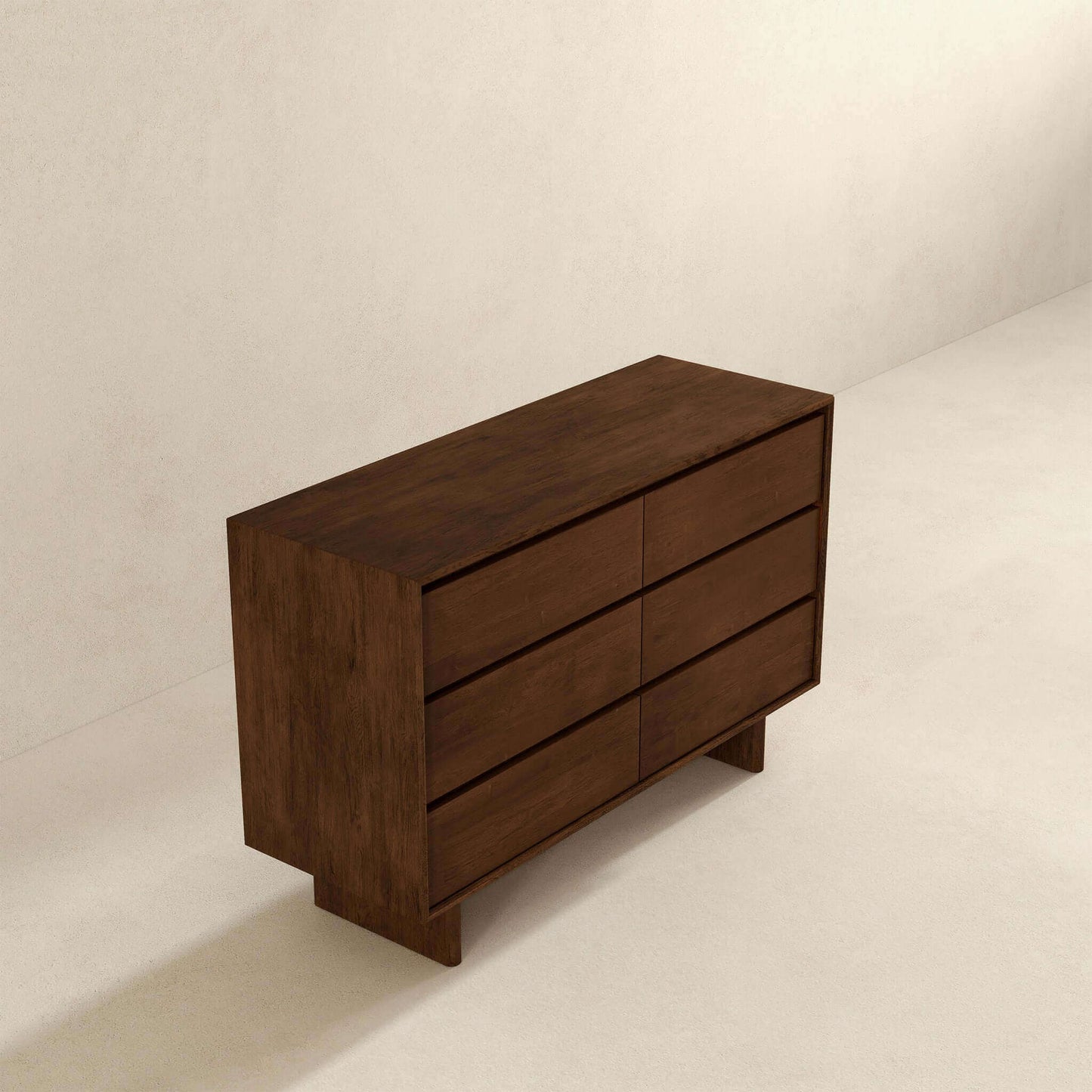 Dubrovnik Modern Walnut Dresser With 6 Drawers