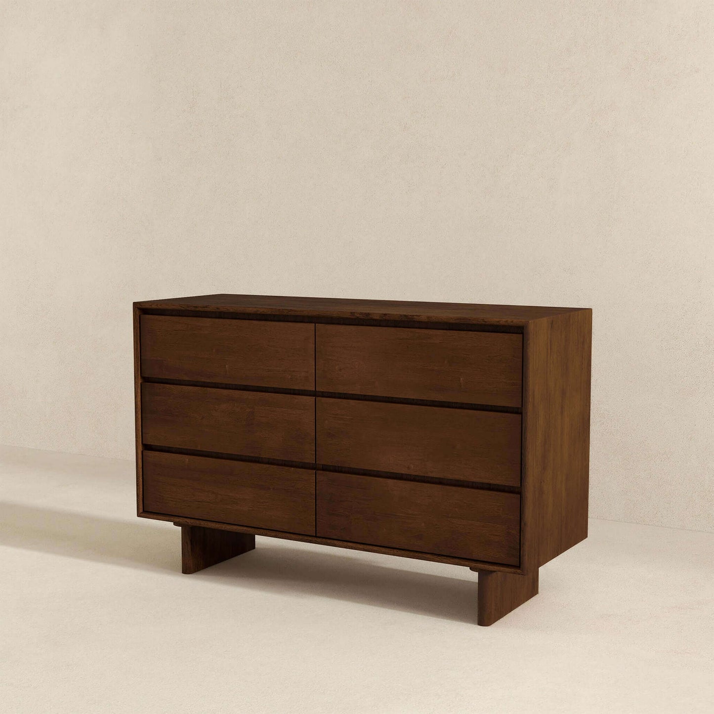 Dubrovnik Modern Walnut Dresser With 6 Drawers