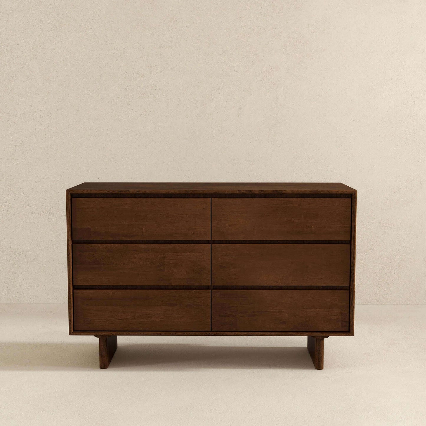 Dubrovnik Modern Walnut Dresser With 6 Drawers