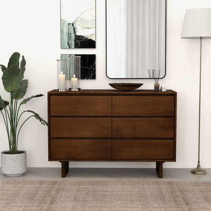 Dubrovnik Modern Walnut Dresser With 6 Drawers