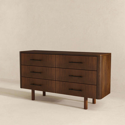 Logan Modern Walnut Dresser With 6 Drawers