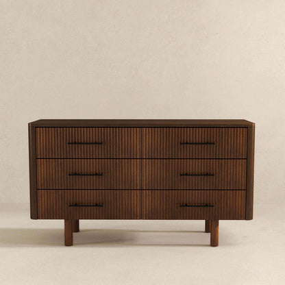 Logan Modern Walnut Dresser With 6 Drawers