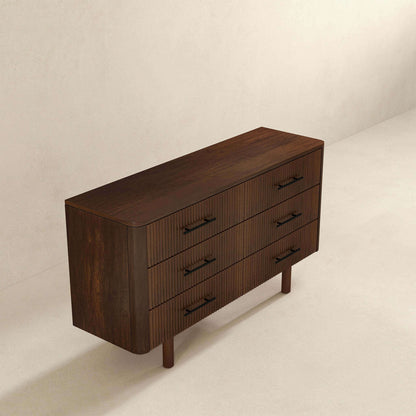 Logan Modern Walnut Dresser With 6 Drawers