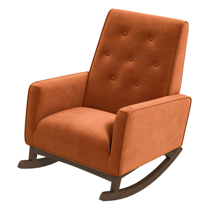 Demetrius Velvet Rocking Chair - Orange