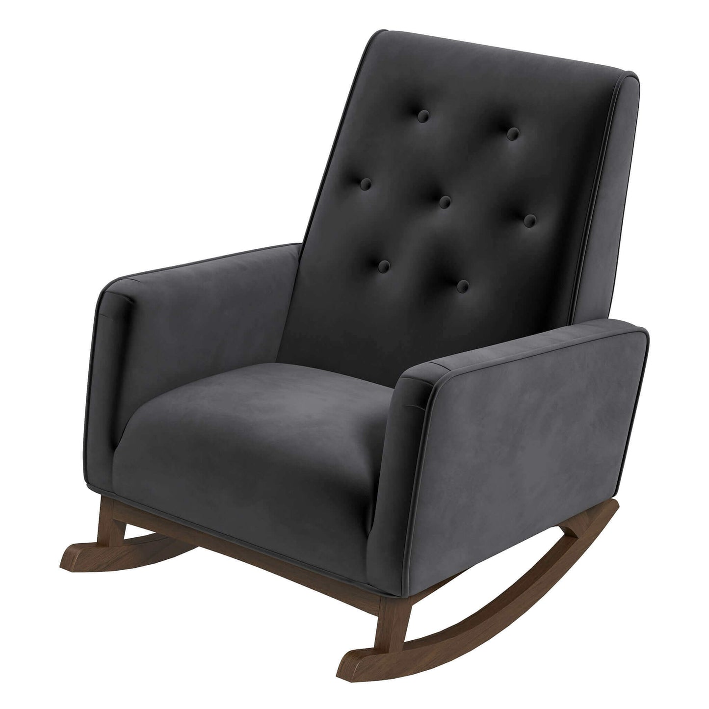 Demetrius Fabric Rocking Chair - Dark Grey