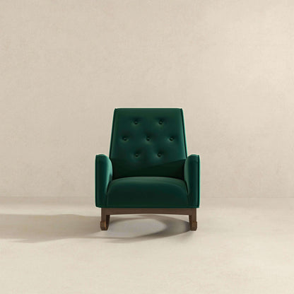 Demetrius Velvet Rocking Chair - Green