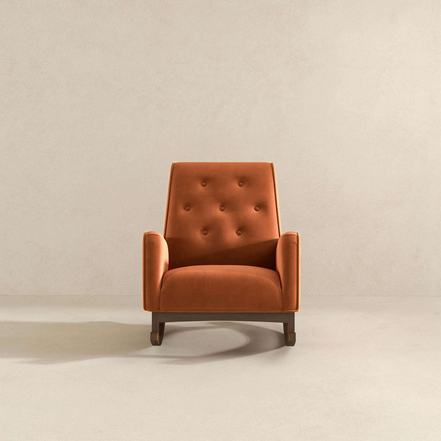 Demetrius Velvet Rocking Chair - Orange