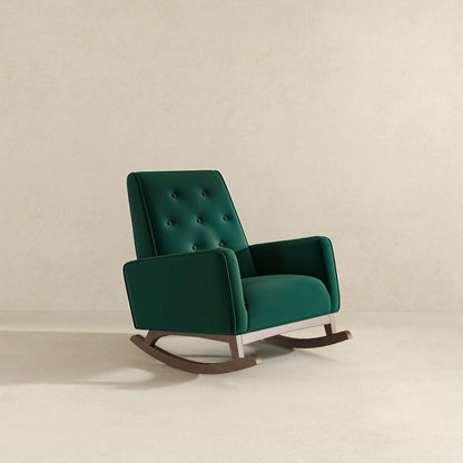 Demetrius Velvet Rocking Chair - Green