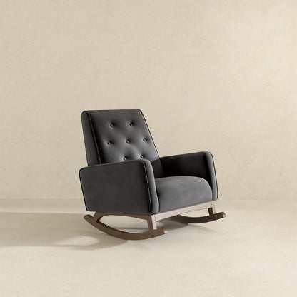 Demetrius Fabric Rocking Chair - Dark Grey