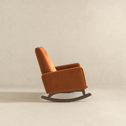 Demetrius Velvet Rocking Chair - Orange