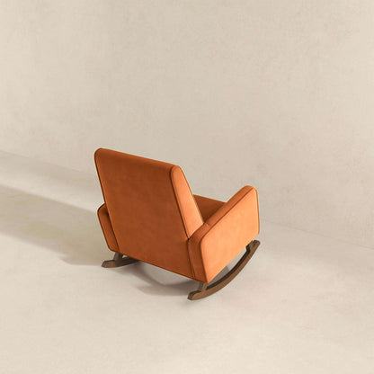 Demetrius Velvet Rocking Chair - Orange