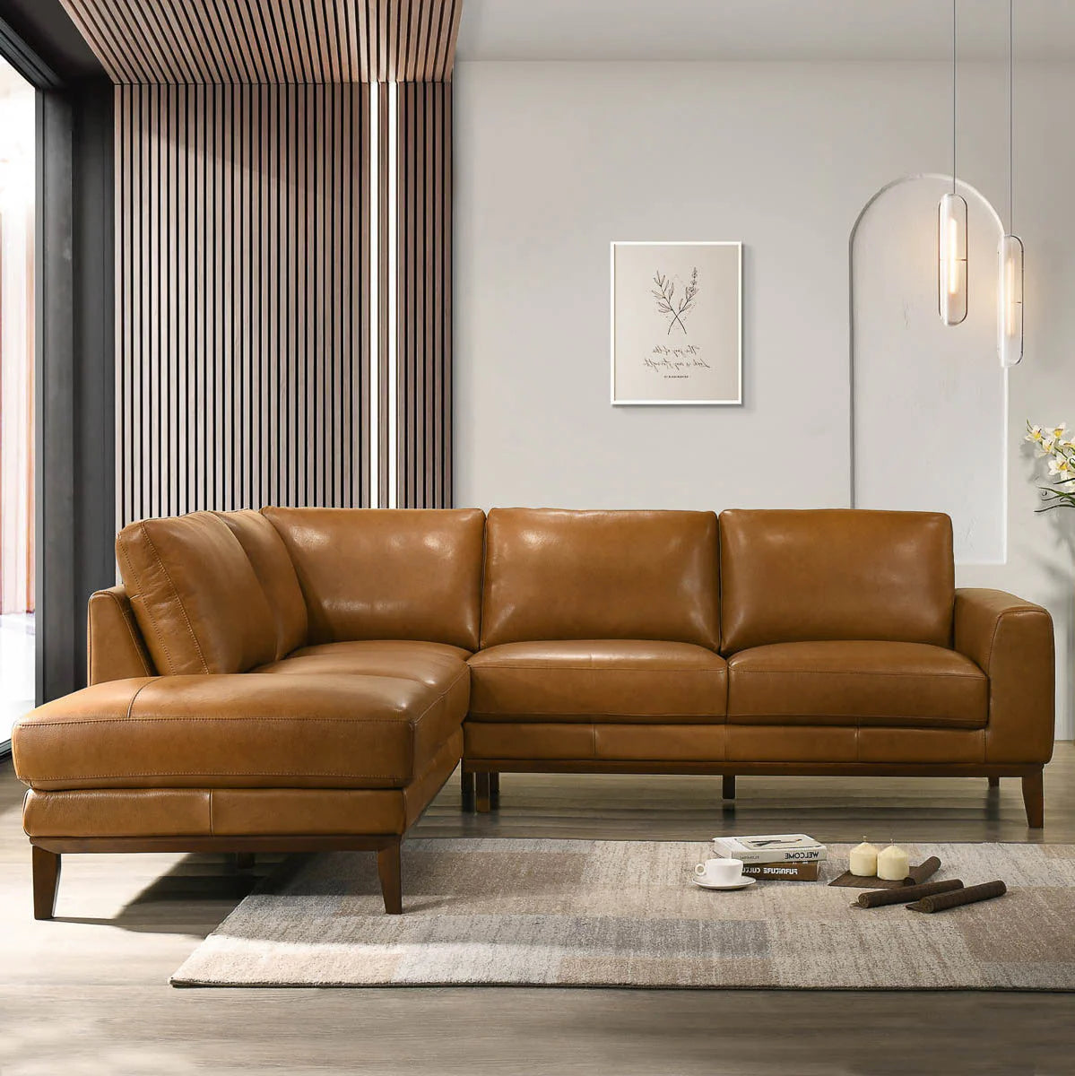 London Modern Leather Sectional