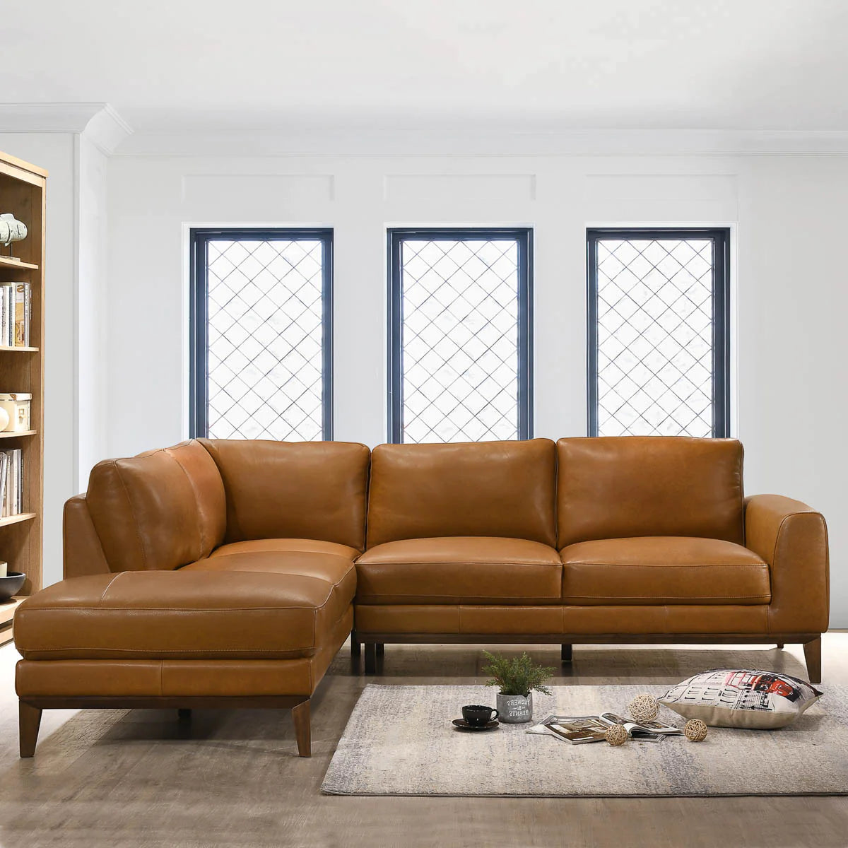 London Modern Leather Sectional