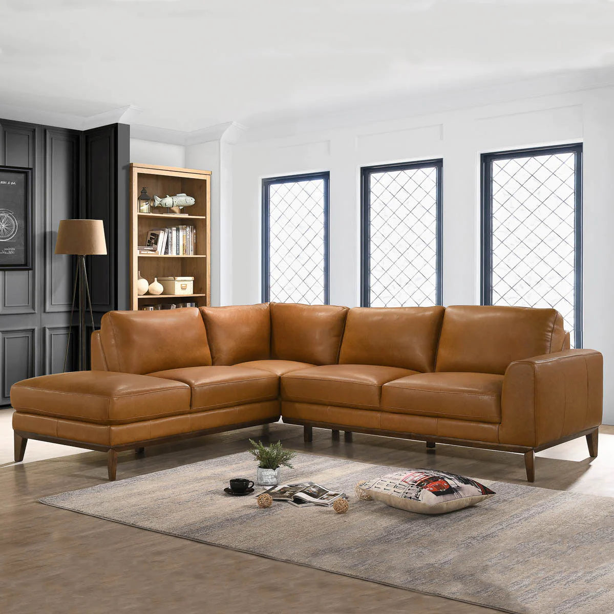 London Modern Leather Sectional