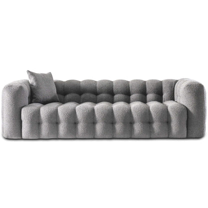 Eden Modern Boucle Fabric Sofa - Grey