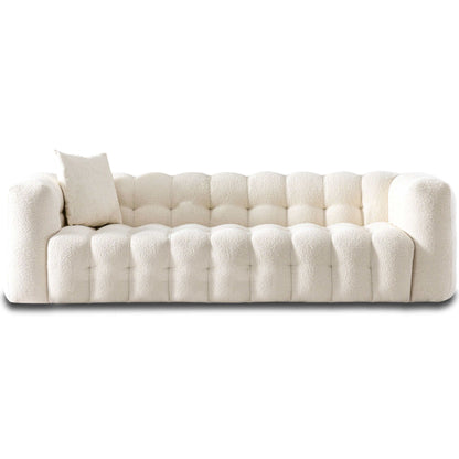 Eden Modern Boucle Fabric Sofa - Cream