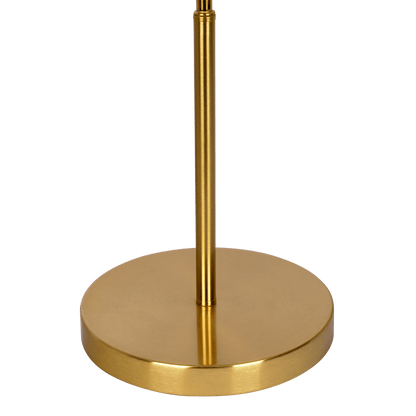 Ornate Brass Ring Base Curved Table Lamp