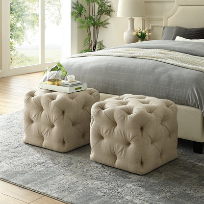 Angel Tufted Square Ottoman