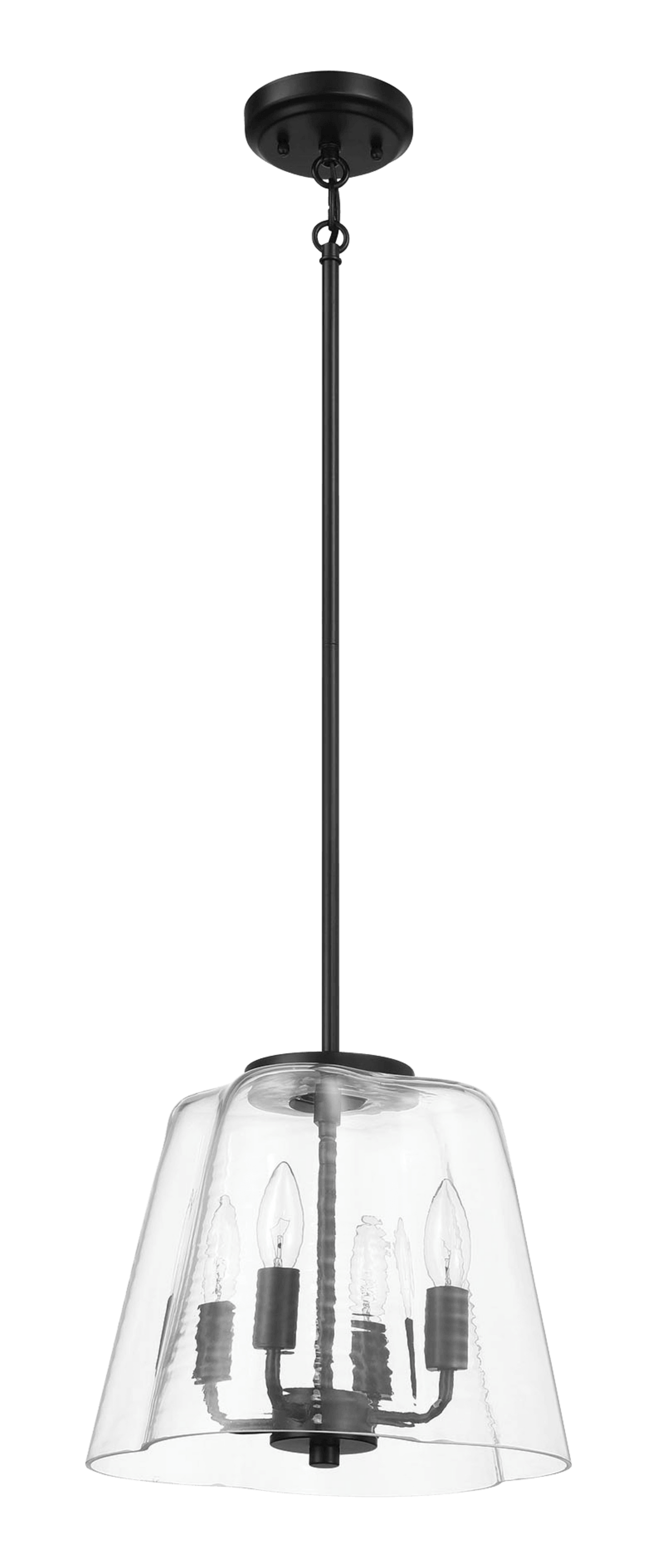 Soiree Four Candle Light Pendant - Black Finish