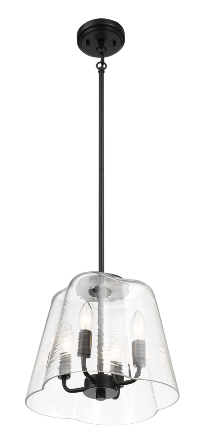 Soiree Four Candle Light Pendant - Black Finish