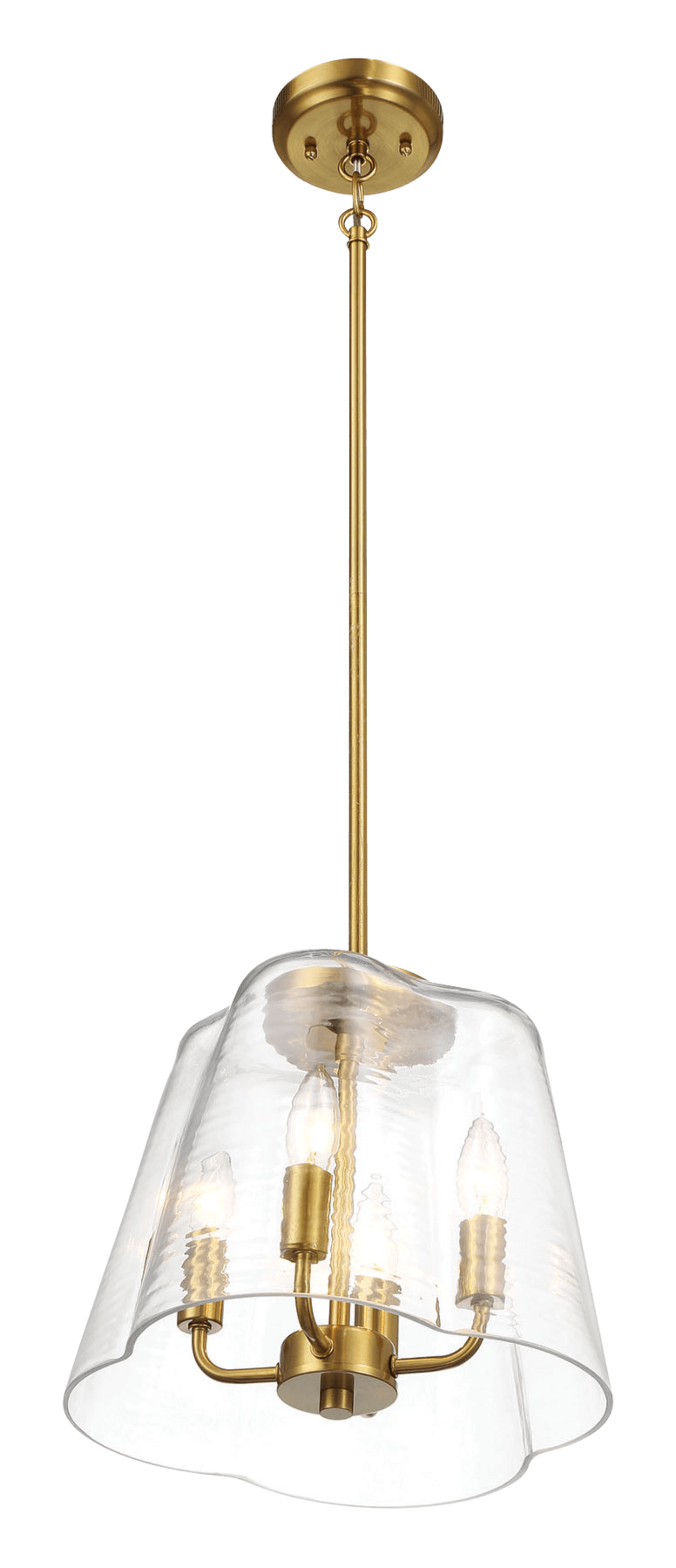 Soiree Four Candle Light Pendant - Satin Brass