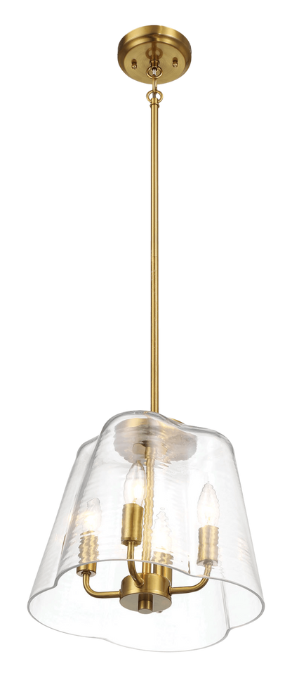 Soiree Four Candle Light Pendant - Satin Brass