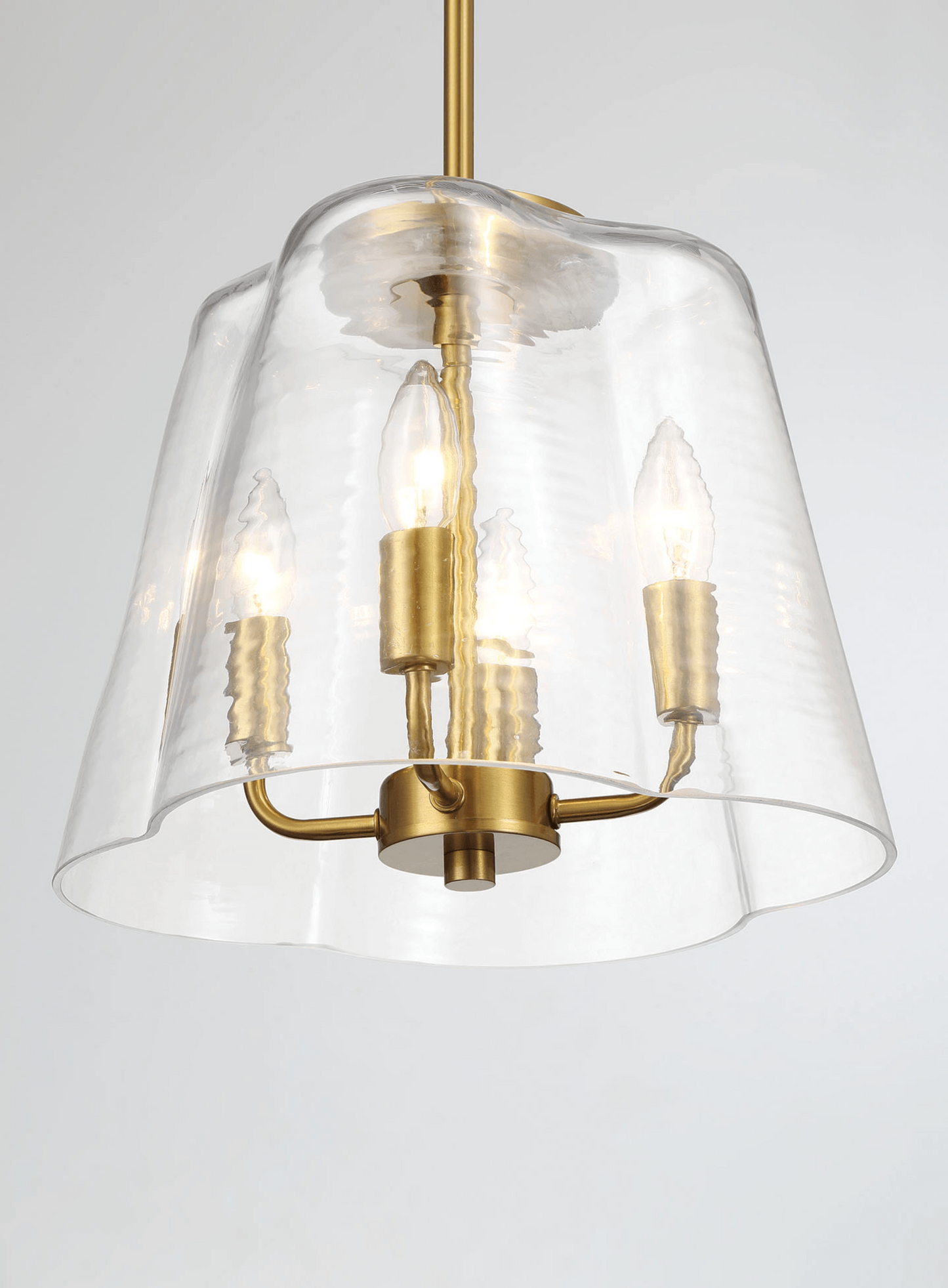 Soiree Four Candle Light Pendant - Satin Brass