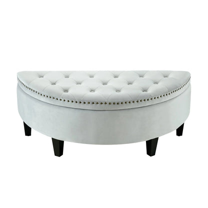 44" Tufted Half Circle Storage