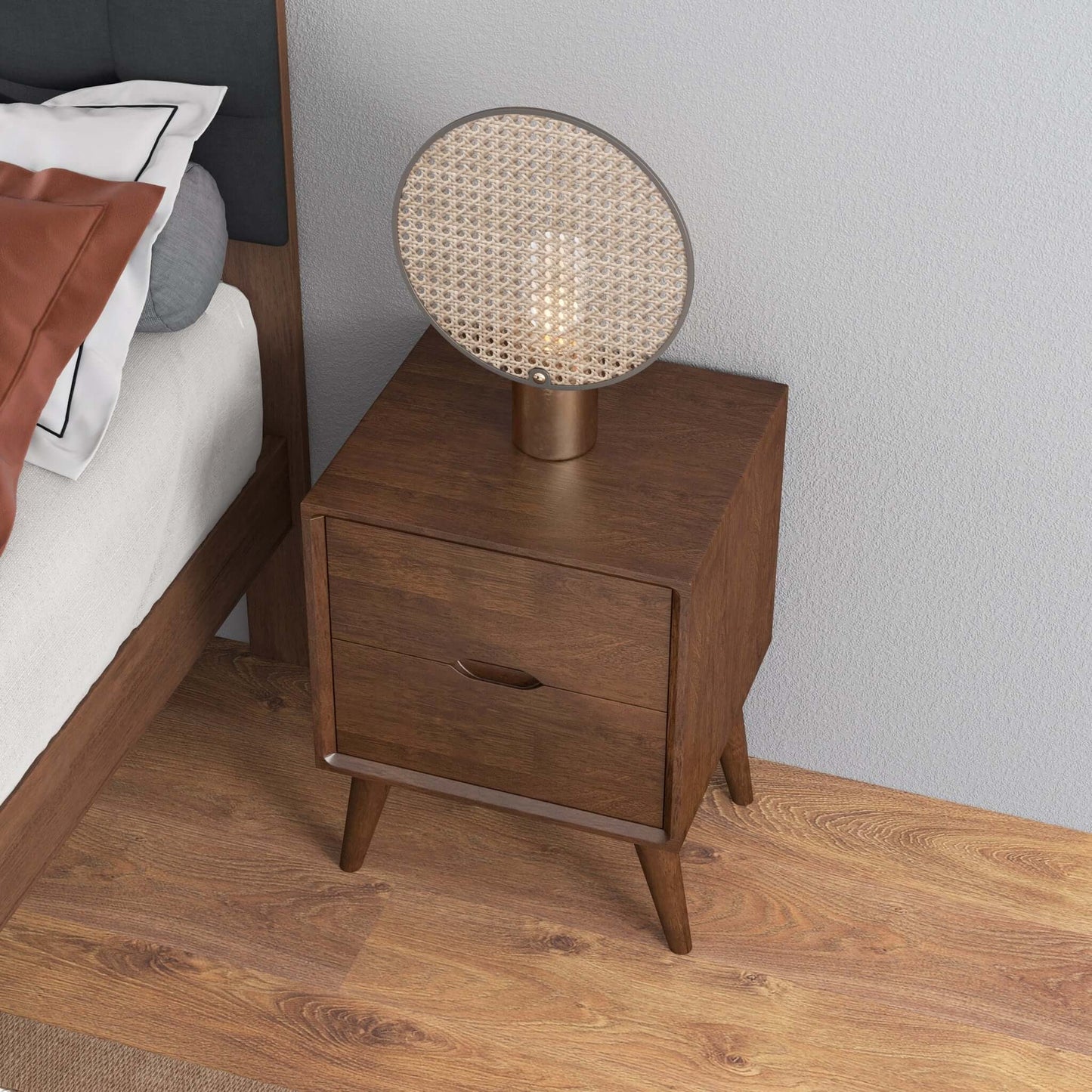 Alexandra Brown Night Stand With 2 Drawers