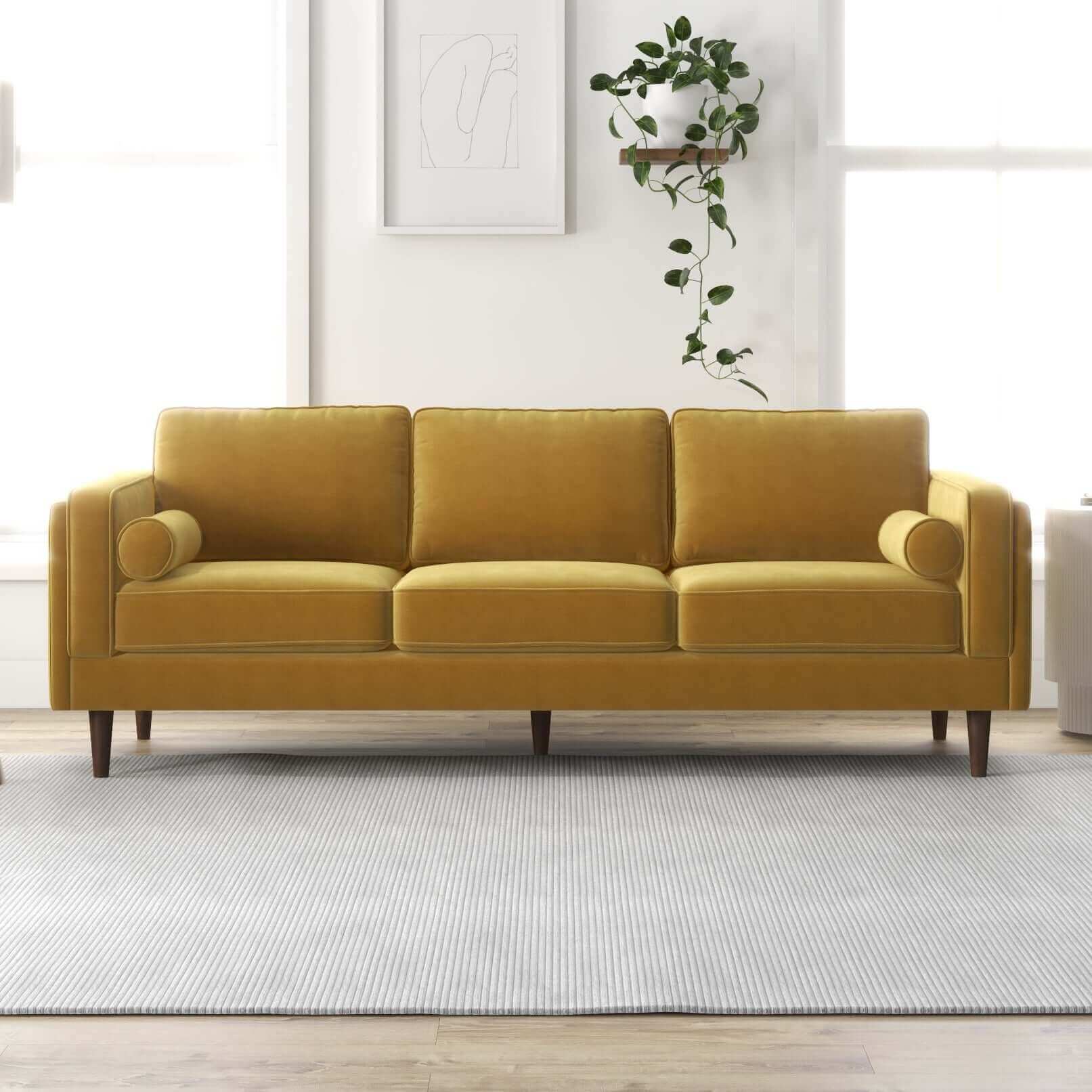 Amber Sofa - Gold Velvet | Ashcroft Furniture | Houston TX | The Best Drop shipping Supplier in the USA