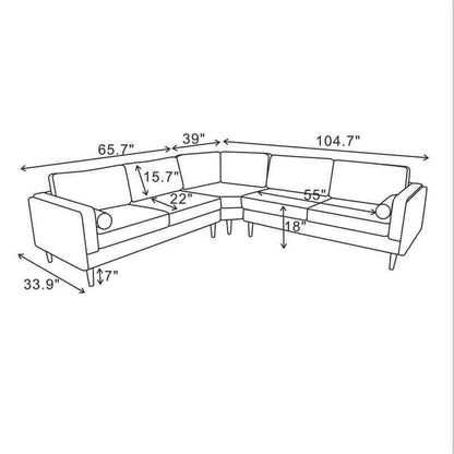 Amber Corner Sofa | Ashcroft Furniture | Houston TX | The Best Drop shipping Supplier in the USA