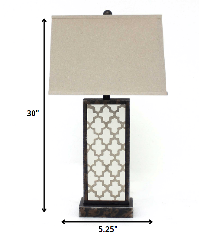 5.25 X 8 X 30 Bronze Rock Floral Base - Table Lamp