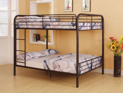 79" X 57" X 65" Gunmetal Metal Tube Full Over Full Bunk Bed