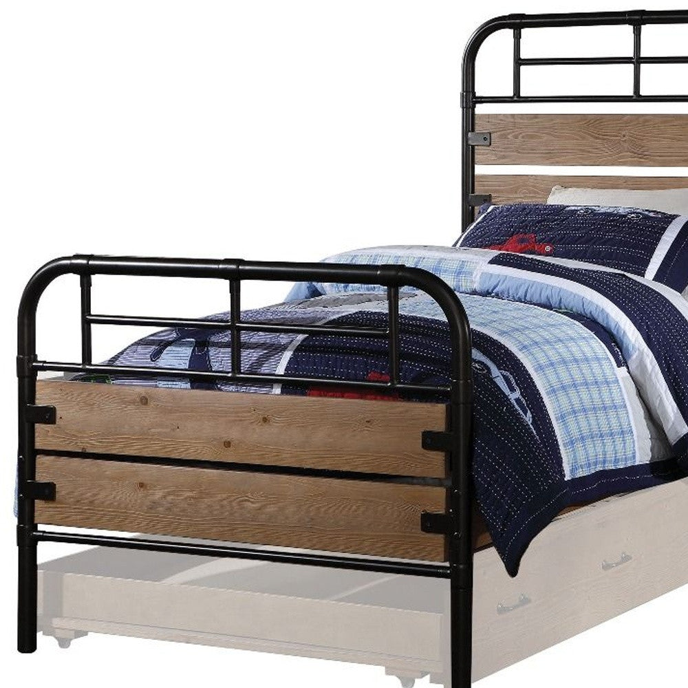 Steel Twin Brown and Black Bed