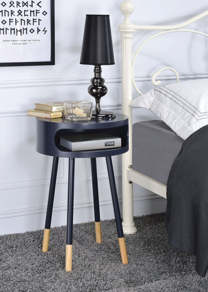 Bentwood White Retro Round Wooden End Table