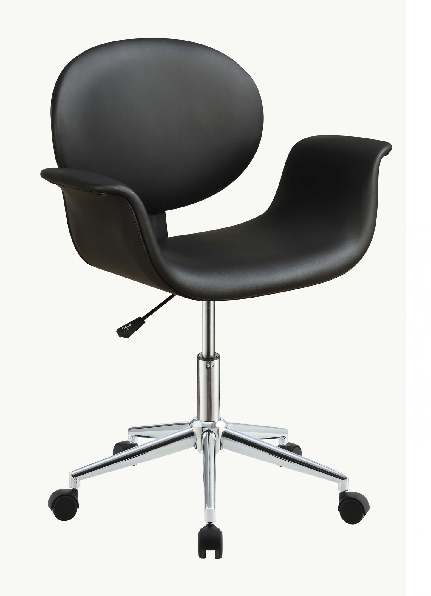 Black Faux Leather Tufted Swivel Adjustable Task Chair