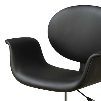 Black Faux Leather Tufted Swivel Adjustable Task Chair