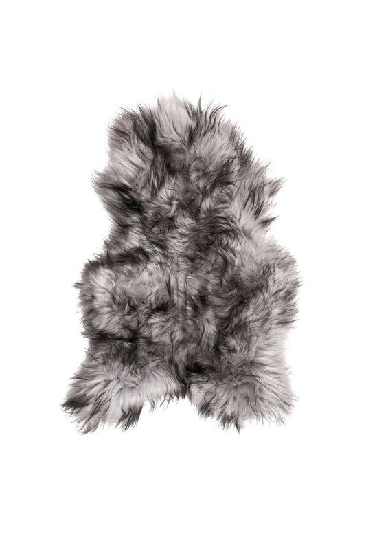 Metallic Silver Sheepskin Area Rug